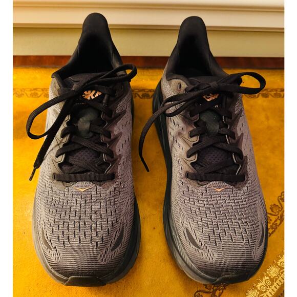 Hoka One One Clifton 8 Womens Sneakers Anthracite Copper Dark Grey Size 8.8B - Picture 1 of 11